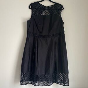 Calvin Klein black NWT midi dress eyelet details size 18W